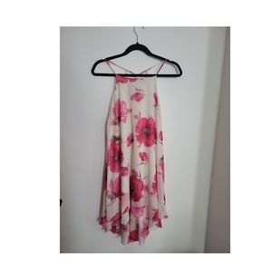 Peach Royal pink floral racerback dress sz L